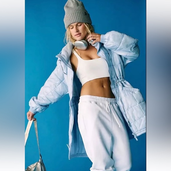 Free People Movement Patricia Packable Poncho Puffer Hooded Zip Fleece Collar - Picture 3 of 7